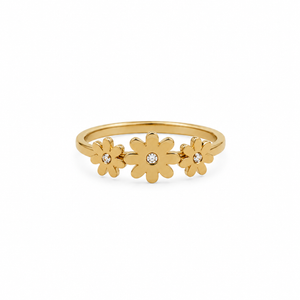 Matte Gold Daisy Flower Cluster Ring