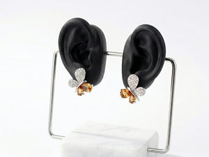 Sparkling Crystal Butterfly Stud Earrings