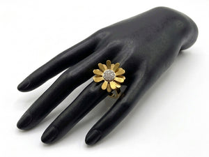 Blooming Sunflower Zircon Statement Ring