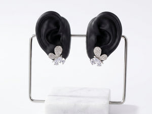 Sparkling Crystal Butterfly Stud Earrings