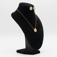 Sparkling Floral Zircon Pendant Set