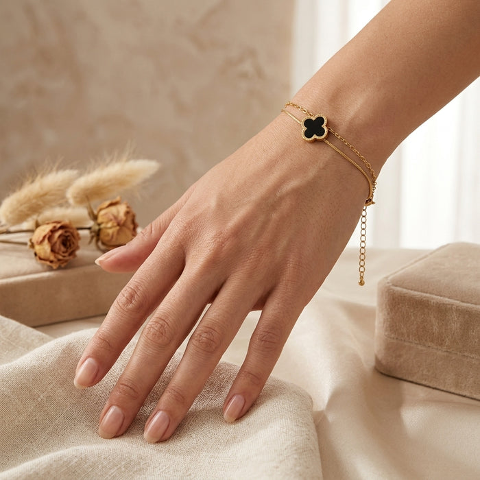 Minimalist Beaded Gold Hand Harness