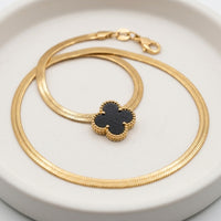 Black Clover Snake Chain Necklace
