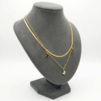 Dual Layered Golden Butterfly Charm Necklace