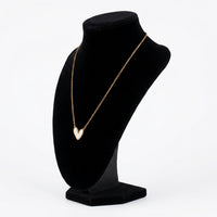 White Enamel Heart Golden Pendant Necklace