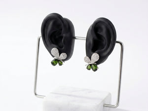 Sparkling Crystal Butterfly Stud Earrings