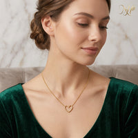 Delicate Open Heart Pendant Necklace