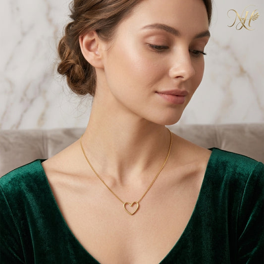 Delicate Open Heart Pendant Necklace