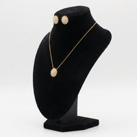 Sparkling Floral Zircon Pendant Set