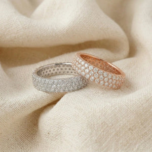 Triple-Row Pave Zircon Eternity Ring