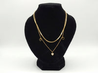 Dual Layered Golden Heart Charm Necklace