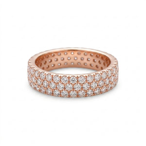 Triple-Row Pave Zircon Eternity Ring