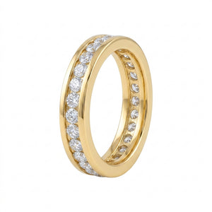 Classic Channel-Set Zircon Gold Band Ring