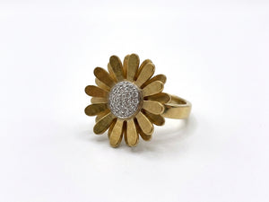 Blooming Sunflower Zircon Statement Ring