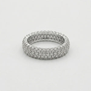 Triple-Row Pave Zircon Eternity Ring