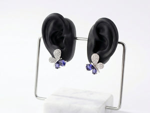 Sparkling Crystal Butterfly Stud Earrings