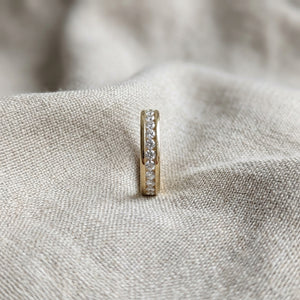 Classic Channel-Set Zircon Gold Band Ring
