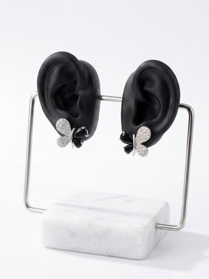 Sparkling Crystal Butterfly Stud Earrings