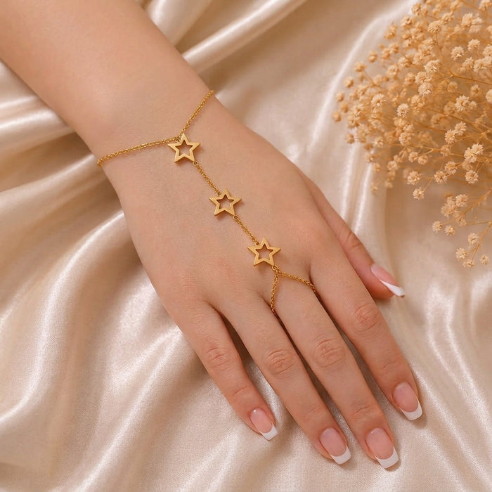 Celestial Cutout Star Chain Hand Harness Angla