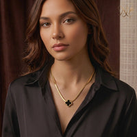 Black Clover Snake Chain Necklace
