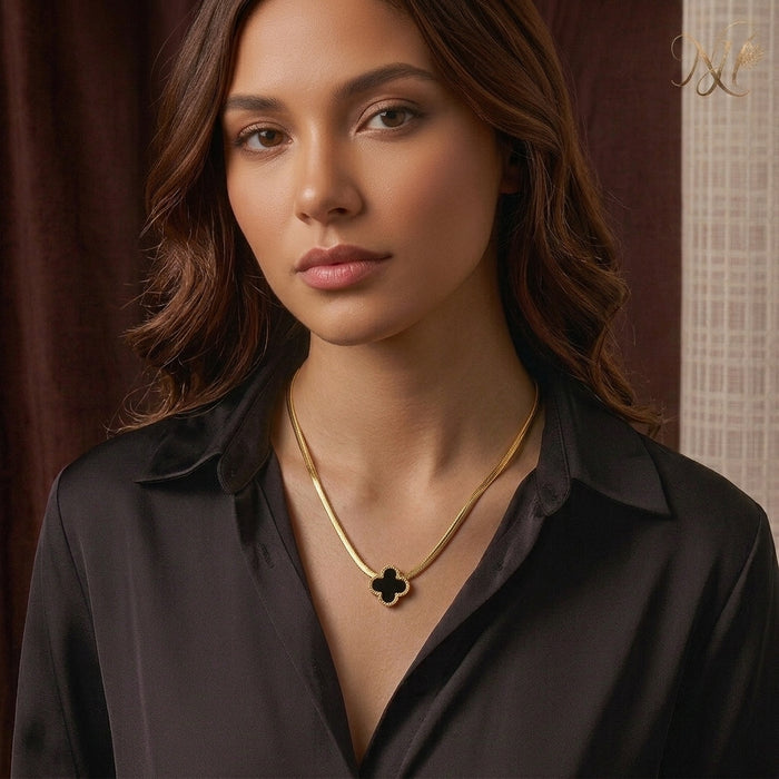 Black Clover Snake Chain Necklace