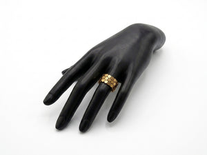 Textured Gold Disc Mesh Statement Ring