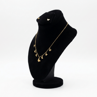 Golden Butterfly Charm Necklace & Earrings Set