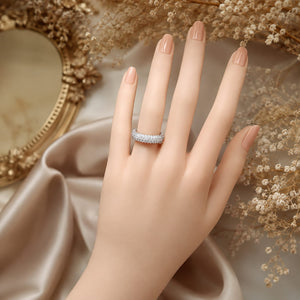 Triple-Row Pave Zircon Eternity Ring